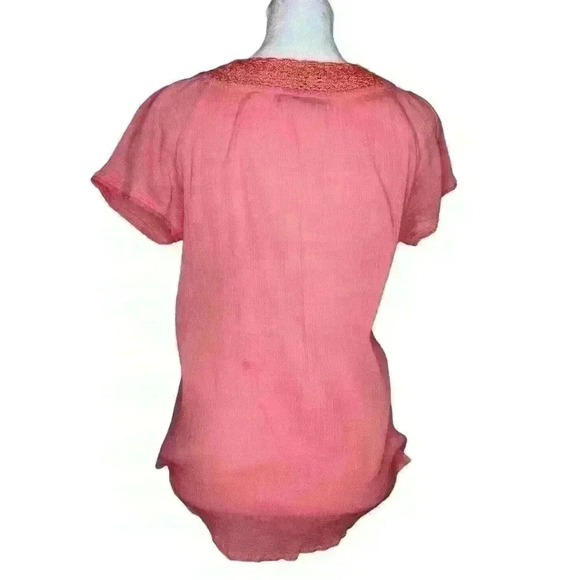 Lucky Brand women's pink lightweight cotton blouse size medium - Picture 2 of 6